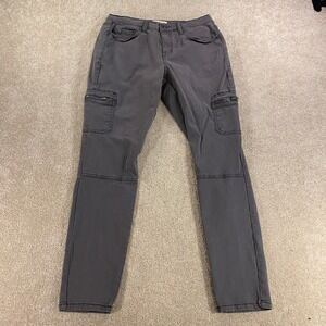 Mudd Utility Skinny Pants Womens 11 Gray FLX Stretch Cargo Streetwear Outdoor